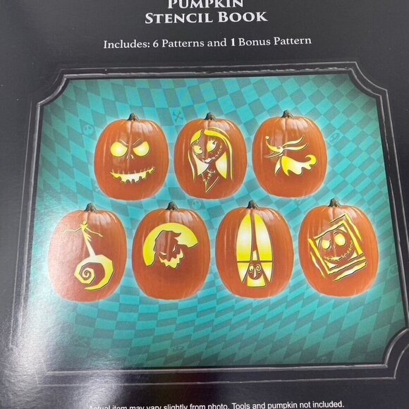 Disney The Nightmare Before Christmas Pumpkin Stencil 7 Patterns Book Halloween - Picture 3 of 5